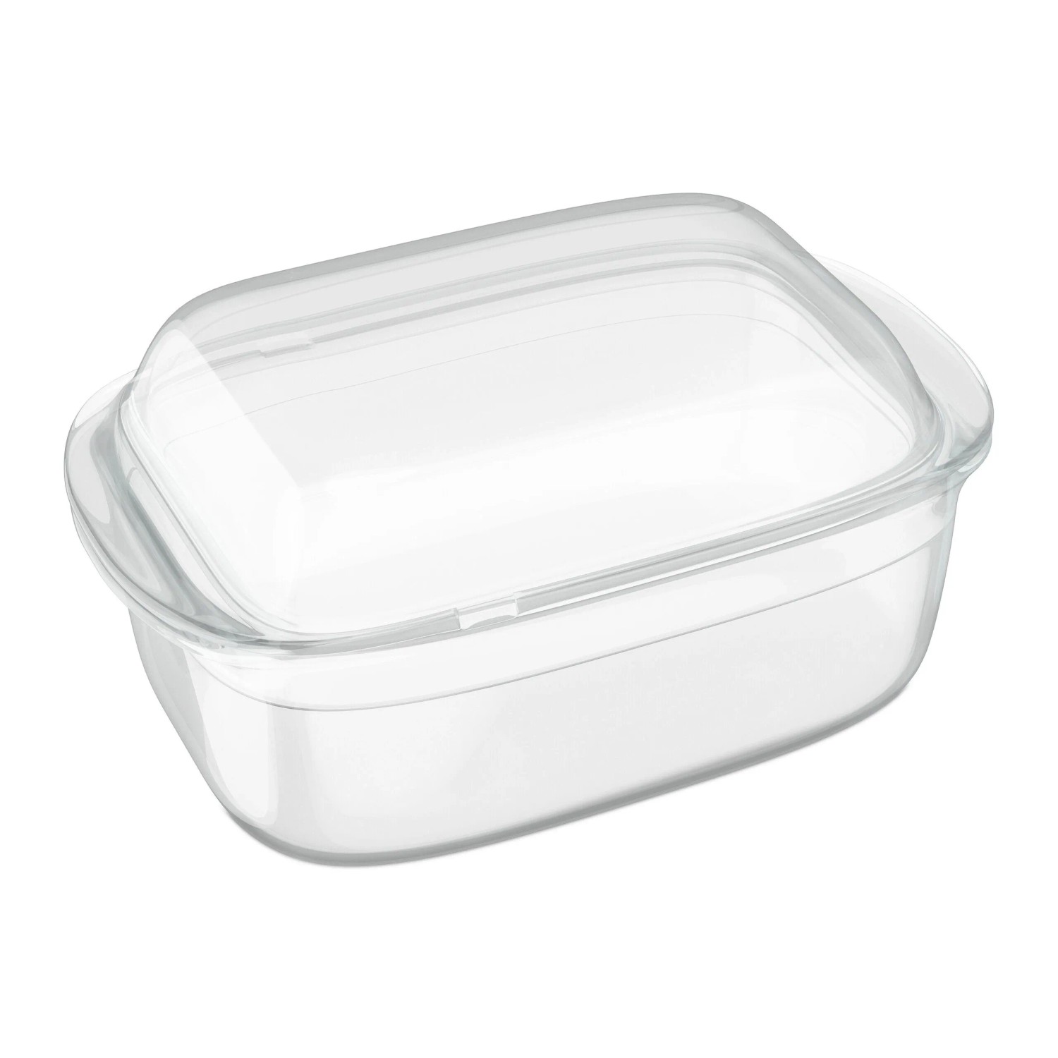 Relaxdays Auflaufform Borosilikatglas Transparent mit Deckel 32,5 cm x 19,5 cm x 13 cm 2,3 kg