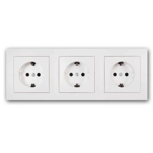 McPower Steckdosenblock Flair, 3-fach, weiß, für Schalterprogramme. 250V, 16A.