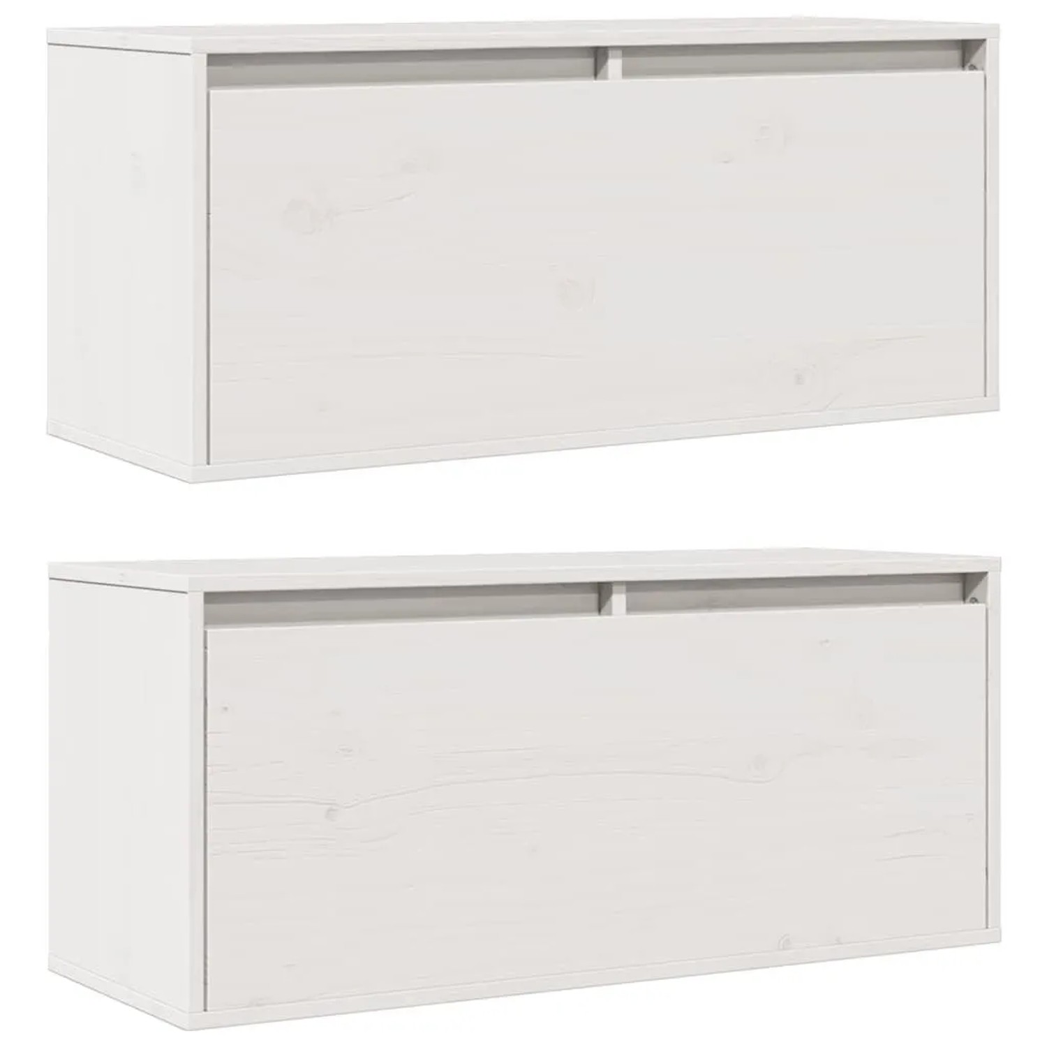vidaXL Wandschränke 2 Stk Weiß 80x30x35 cm Massivholz Kiefer 813458