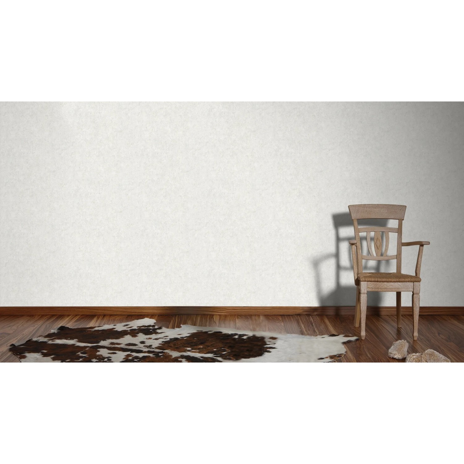 A.S. Creation Vliestapete Neue Bude 2.0 Uni Grau an Wand, mit Stuhl und Teppich