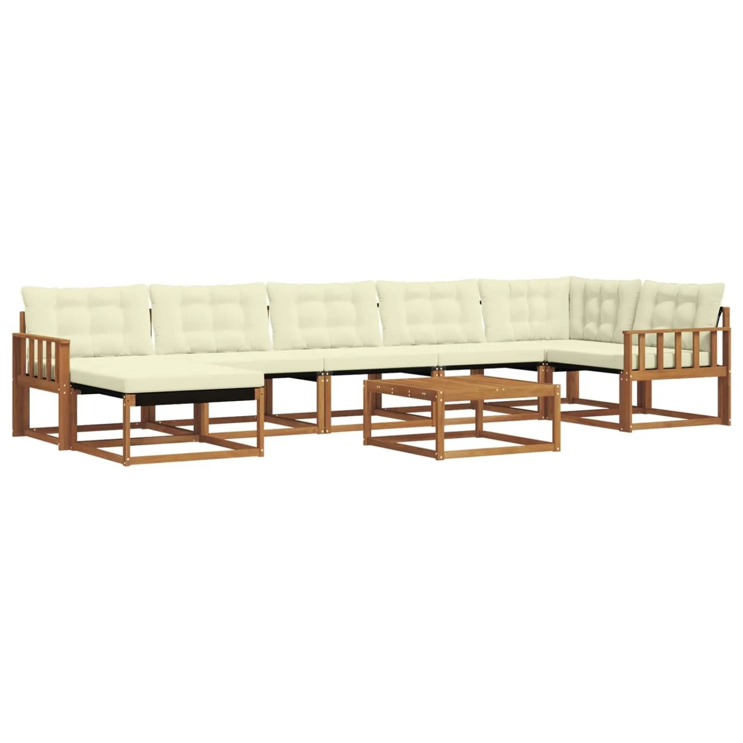 vidaXL Outdoor-Sofagarnitur 22-Tlg Natur und Creme Massivholz Akazie 3369693