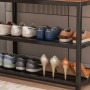 Rebiko Schuhschrank mit Sitzfläche im Industrial-Loft-Stil, Holz und Metall, mit Schuhen.