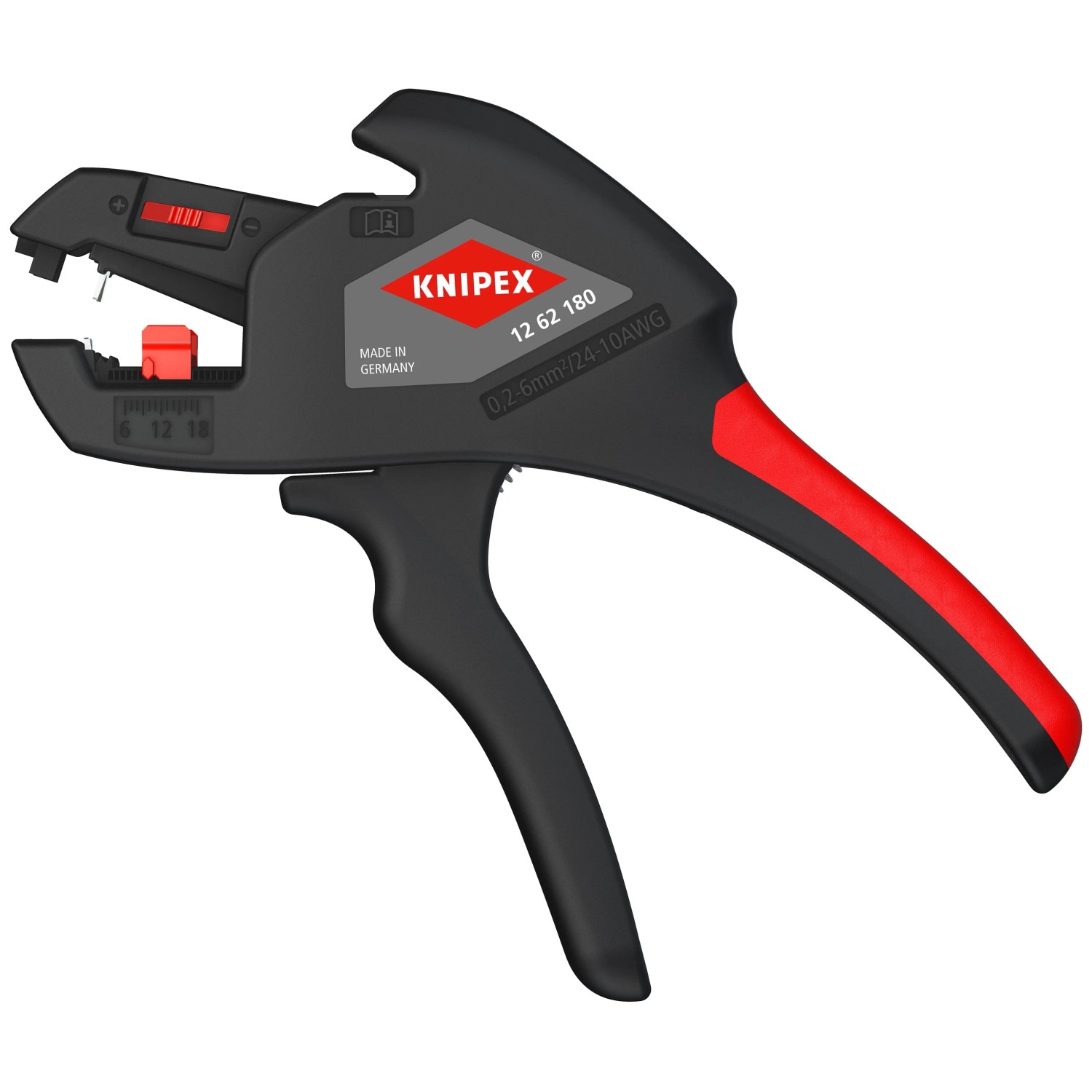KNIPEX ComStrip Abisolierzange, automatische Zange mit Kabelschneider für Kabel von 0,2-6mm².