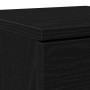 Detailansicht: Schwarzer Schuhschrank in Eichenoptik, Teil der Wohnzimmerschränke Kollektion.