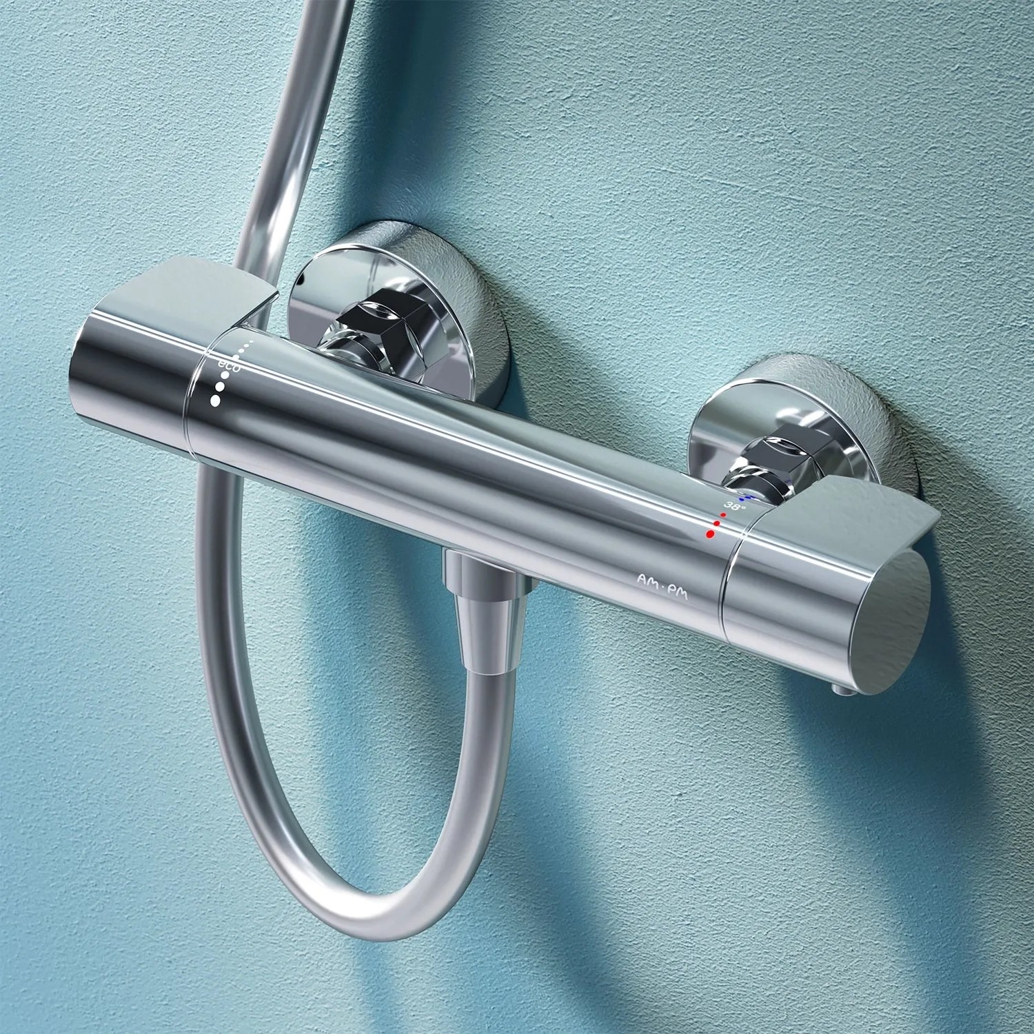 AM.PM X-Joy Thermostat-Duscharmatur aus Chrom, Brausearmatur aus Messing für die Dusche.