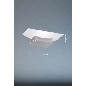 Moderne, dimmbare LED-Wandleuchte Bowl TW von Fischer & Honsel in Weiß-Nickel, 610 Lumen.