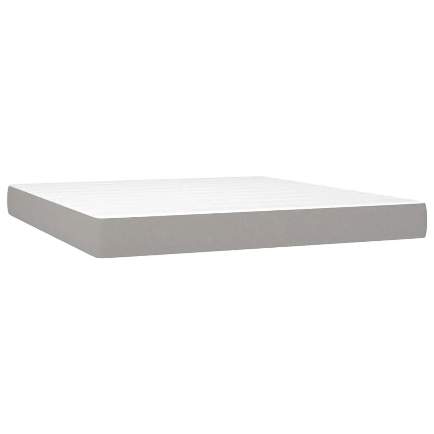Hellgraues vidaXL Boxspringbett 160x200 cm mit Matratze und Topper.