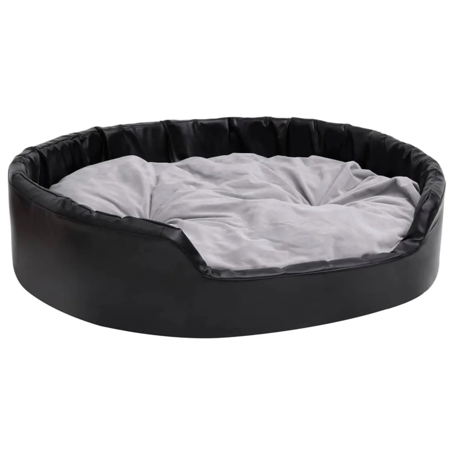 vidaXL Hundebett Schwarz-Grau 99x89x21 cm Plüsch und Kunstleder 171256