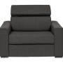 Dunkelgrauer Vente-unique Schlafsessel Vizir aus Stoff, 127 cm breit. Moderner Relaxsessel mit Schlaffunktion.