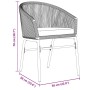 vidaXL Garten Essgruppe 9-Tlg Grau Poly Rattan 3378833_3