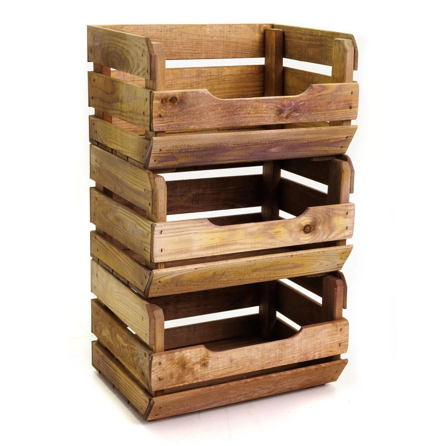 HolzFee Obst- und Gemüsekiste Holz Kartoffelkiste Holzkiste Stapelbar