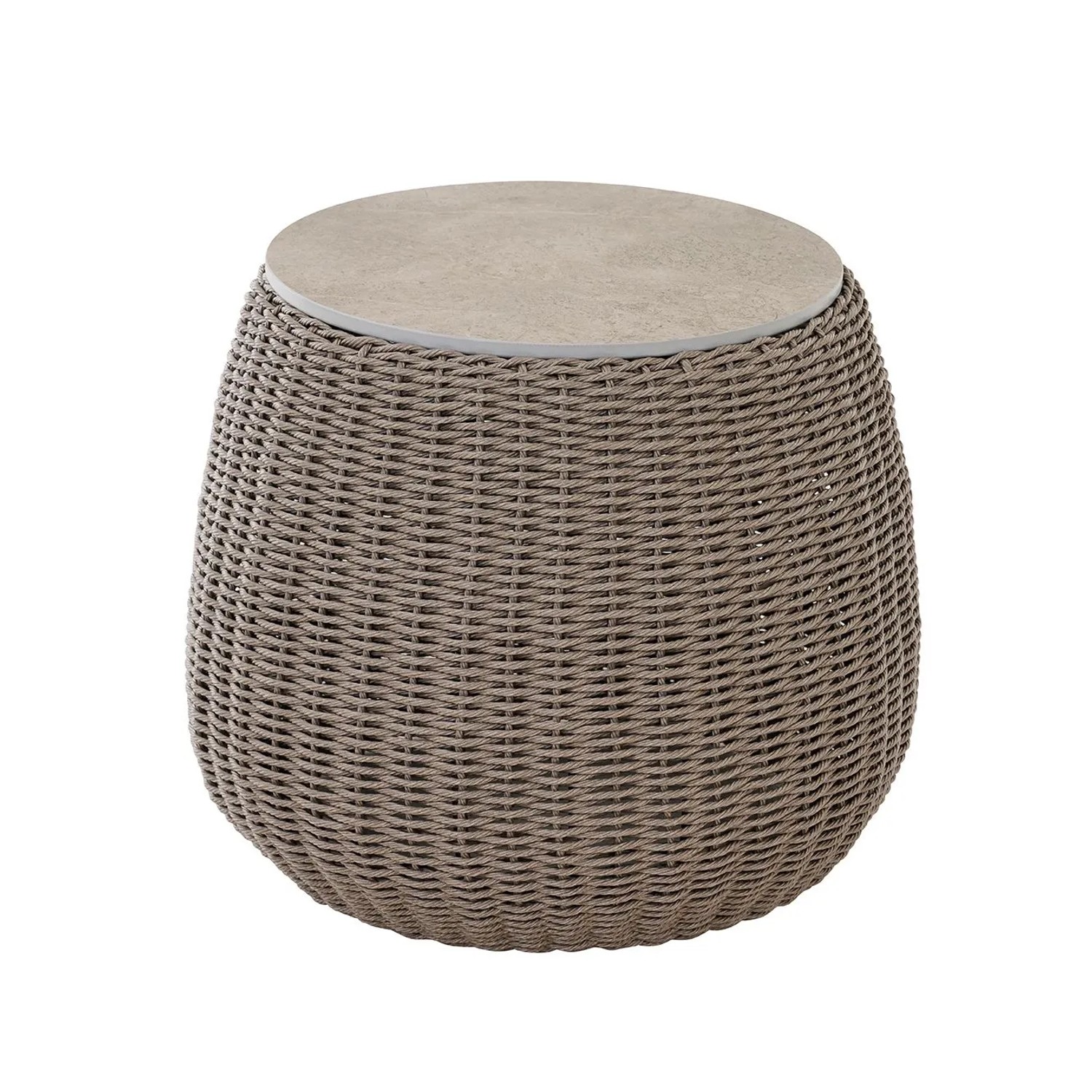 Siena Garden Gartentisch Liguria Rund Stein Taupe-Grau 54,5 cm x 54,5 cm