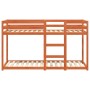 vidaXL Etagenbett, Wachsbraun, 90x190 cm, Kiefer Massivholz mit Leiter.
