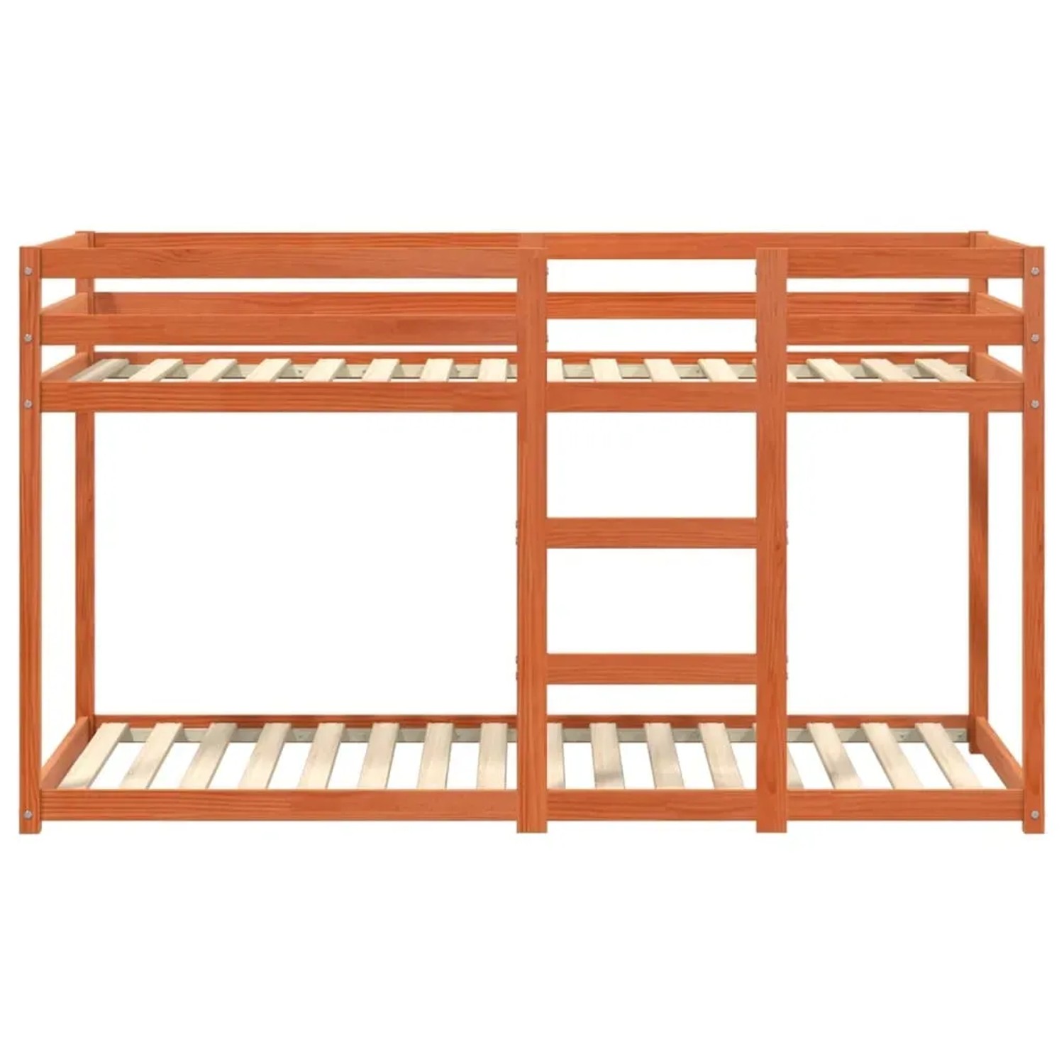 vidaXL Etagenbett, Wachsbraun, 90x190 cm, Kiefer Massivholz mit Leiter.