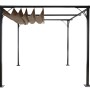 MCW Pergola C42 3,5x3,5m in Taupe-Braun mit Schiebedach als Terrassenüberdachung.