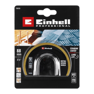 Einhell HSS BiM Sägeblatt, halbrund, 88mm, Titanbeschichtung für Multitool. Zubehör für präzise Schnitte.