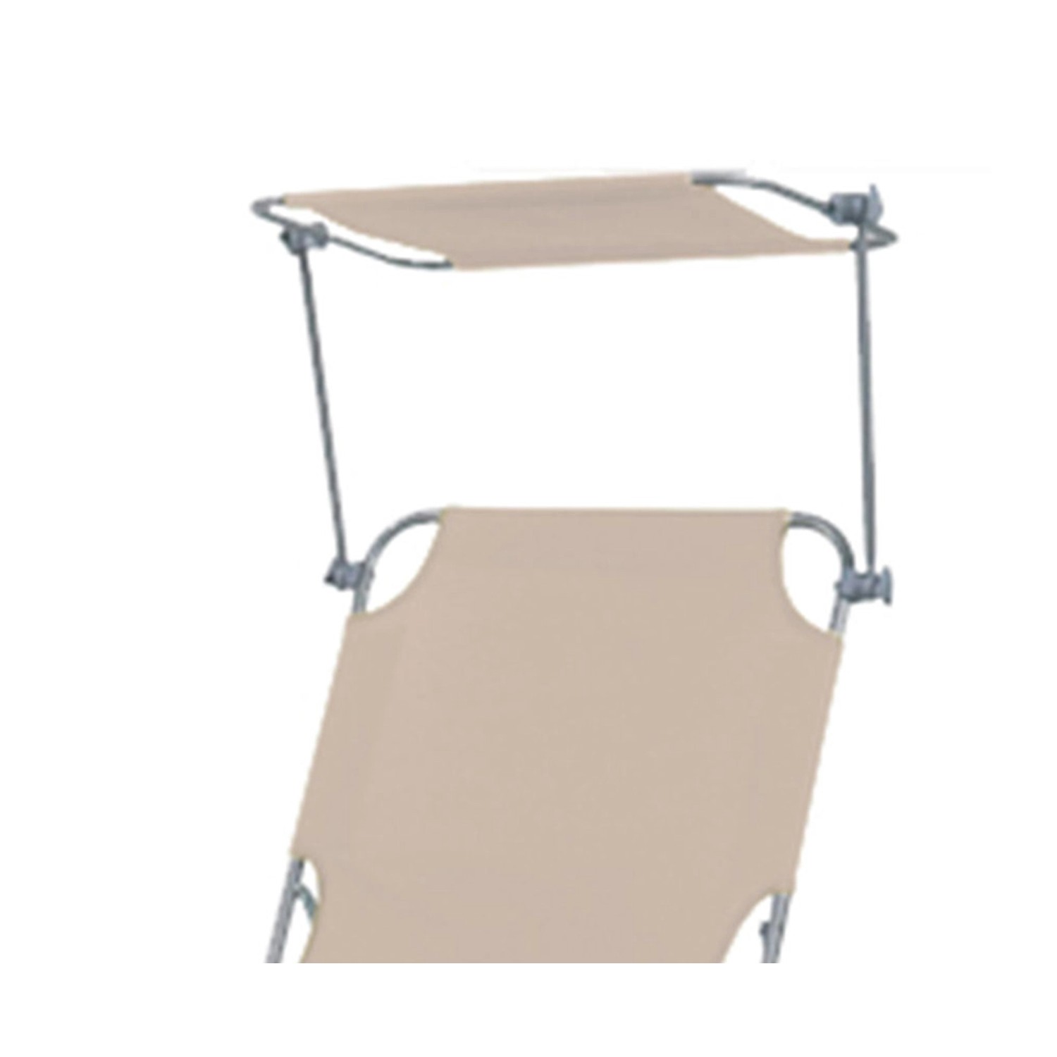 Beige Mojawo Gartenliege mit Sonnendach, 3-Bein Relaxliege, klappbar.