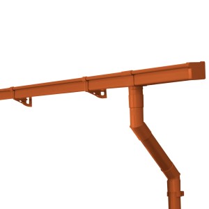 Inefa Dachrinnen Set, 5m, braun: Kastenrinne, Fallrohr und Halter für Dachentwässerung.