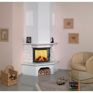 Hark Kaminofen Vermont mit Marmorverkleidung in Naturweiß, 8 kW, Energieeffizienzklasse A+.