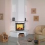 Hark Kaminofen Vermont mit Marmorverkleidung in Naturweiß, 8 kW, Energieeffizienzklasse A+.