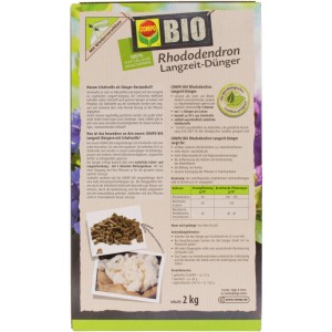 Compo Bio Rhododendron Langzeit-Dünger mit Schafwolle, 2 kg Packung.