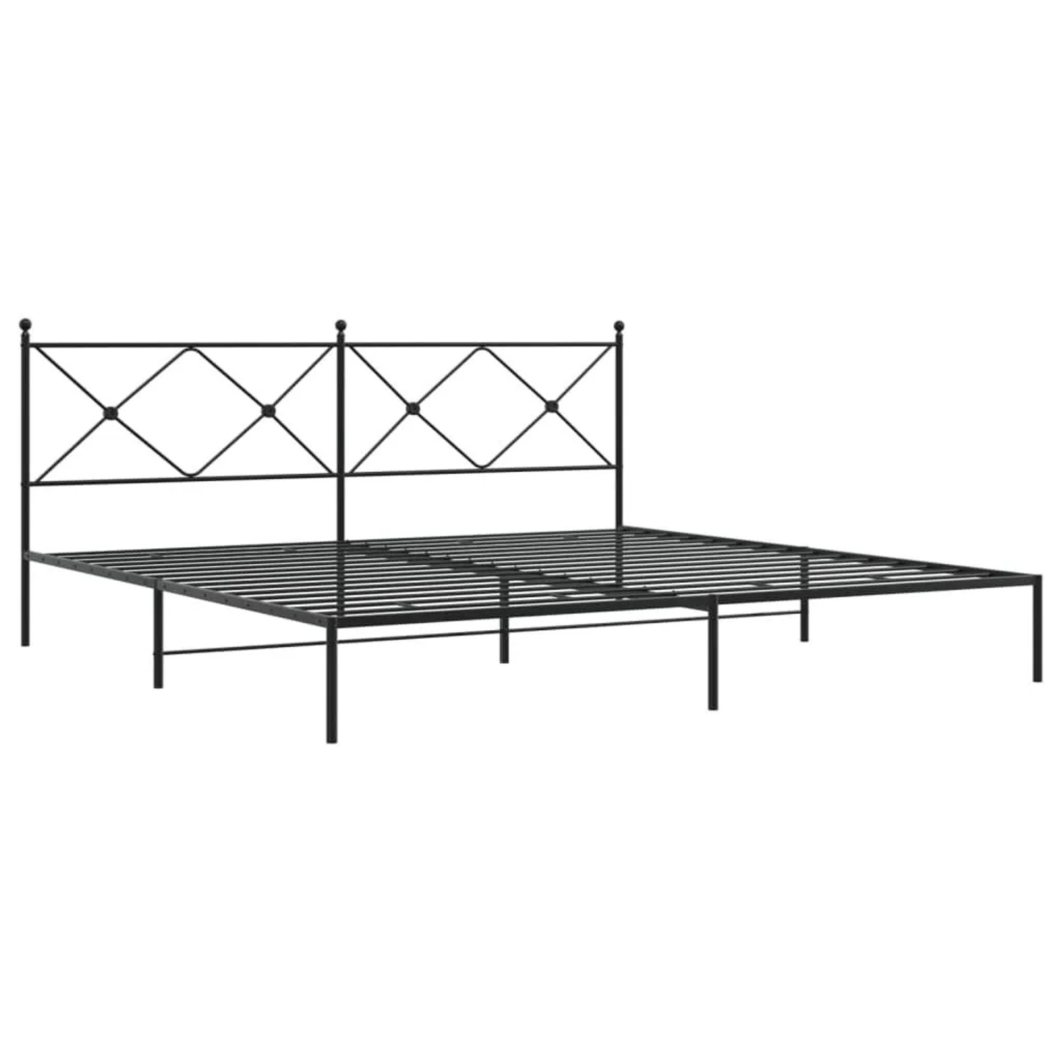 vidaXL Bettgestell mit Kopfteil Metall Schwarz 200x200 cm 376509 günstig online kaufen