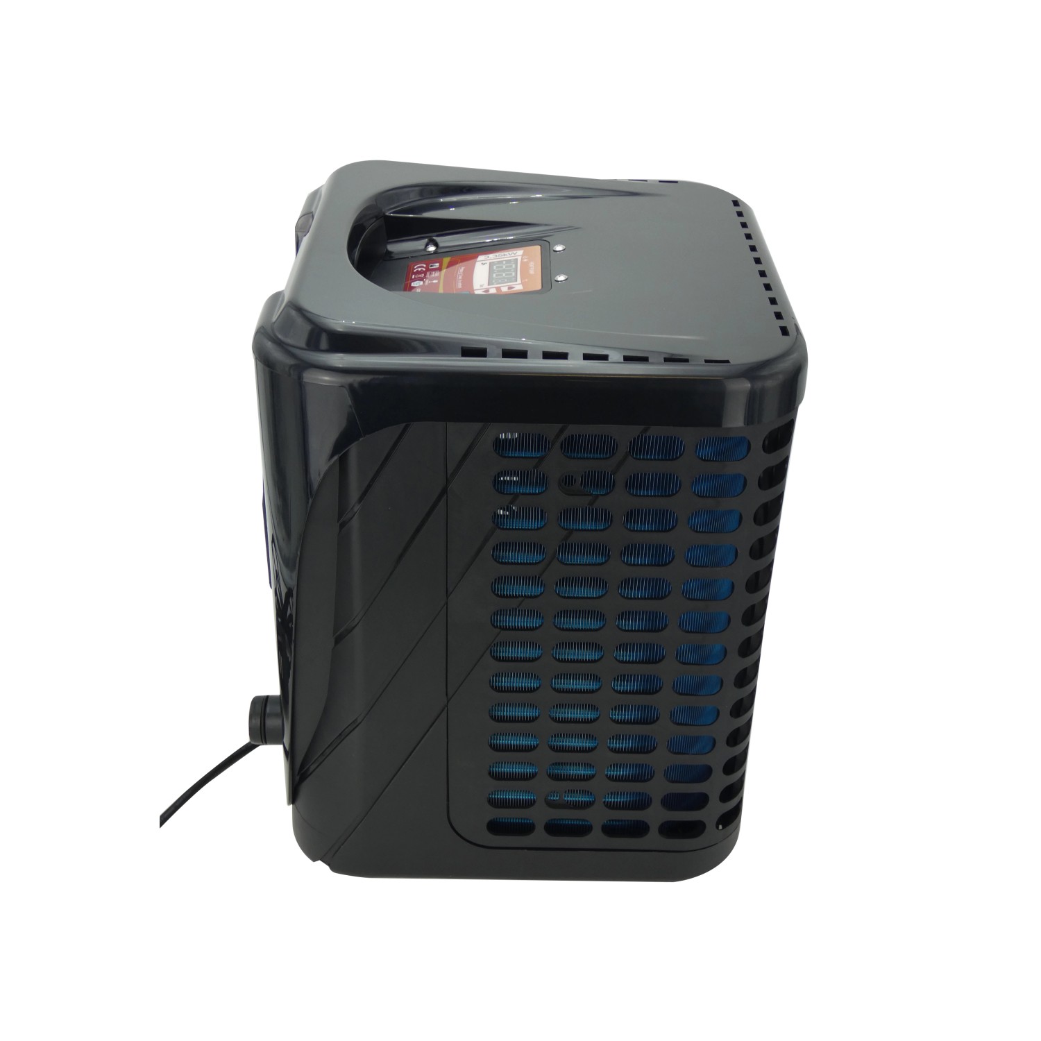 Summer Fun Wärmepumpe Smart 3,35 kW, Poolheizung in Anthrazit mit digitalem Display.