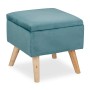 Relaxdays Samthocker Samt Türkis mit Stauraum 40 cm x 40 cm x 40 cm 6,5 kg