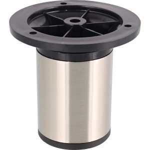 Wagner Möbelfuß, höhenverstellbar, Edelstahl-Optik, Ø 5 cm, für Möbelbau.