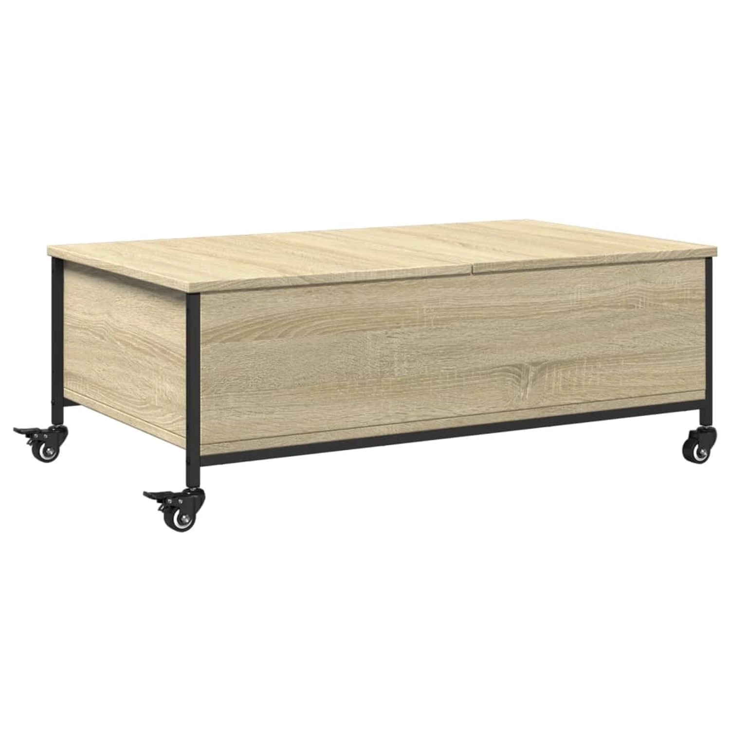vidaXL Couchtisch mit Rollen Sonoma-Eiche 91x55x34 cm Holzwerkstoff 842297 günstig online kaufen