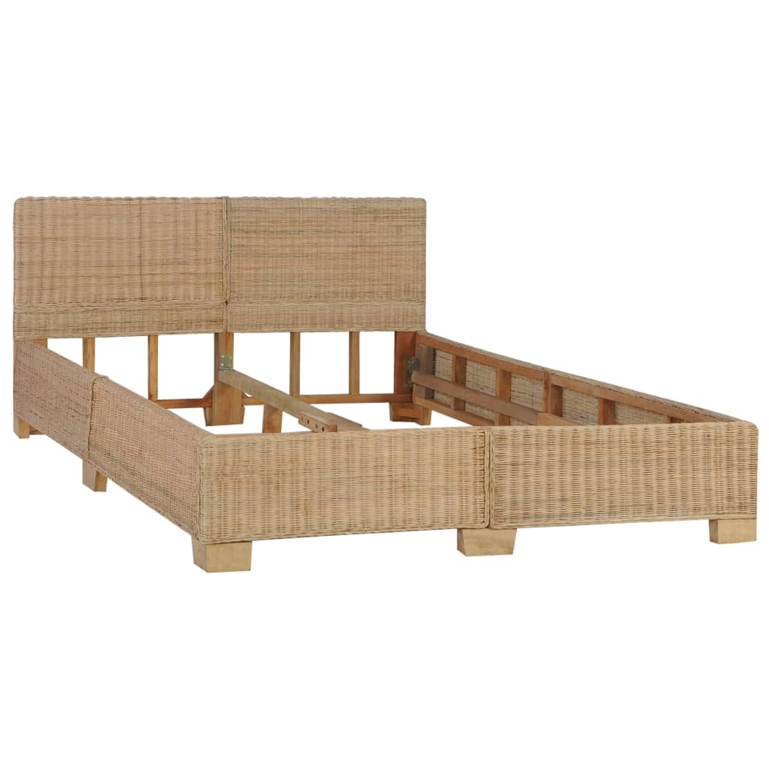 vidaXL Bettgestell Bettrahmen Handgewebt Echtes Rattan 140x200 cm Bett Bett günstig online kaufen