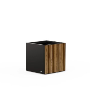 Herstera Garden Pflanzkübel Deco Planter S 50 x 50 x 50 cm Schwarz-Natur FSC®