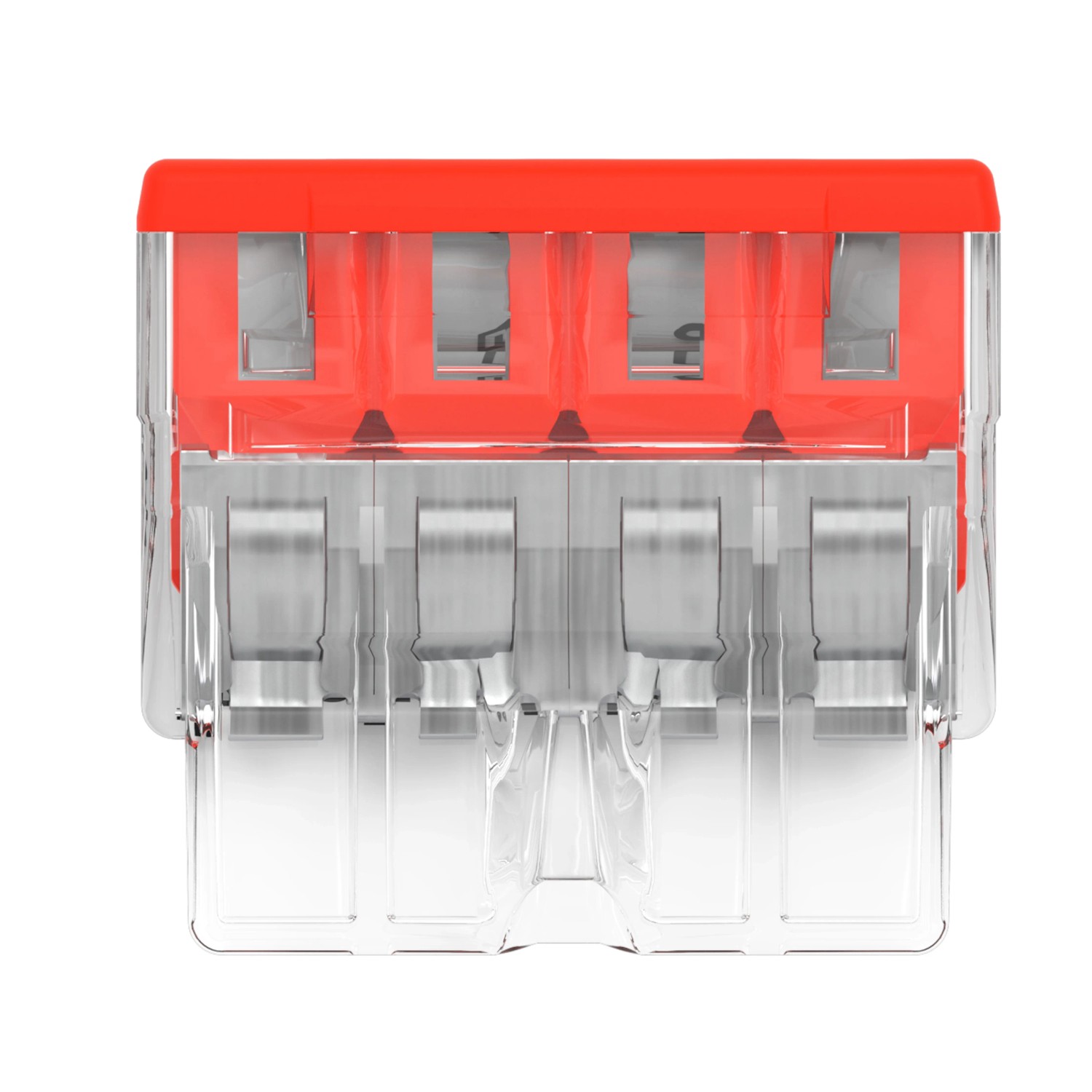 Wago Verbindungsdosenklemme, 4-polig, rot, für Leiter von 0,5-2,5 mm².