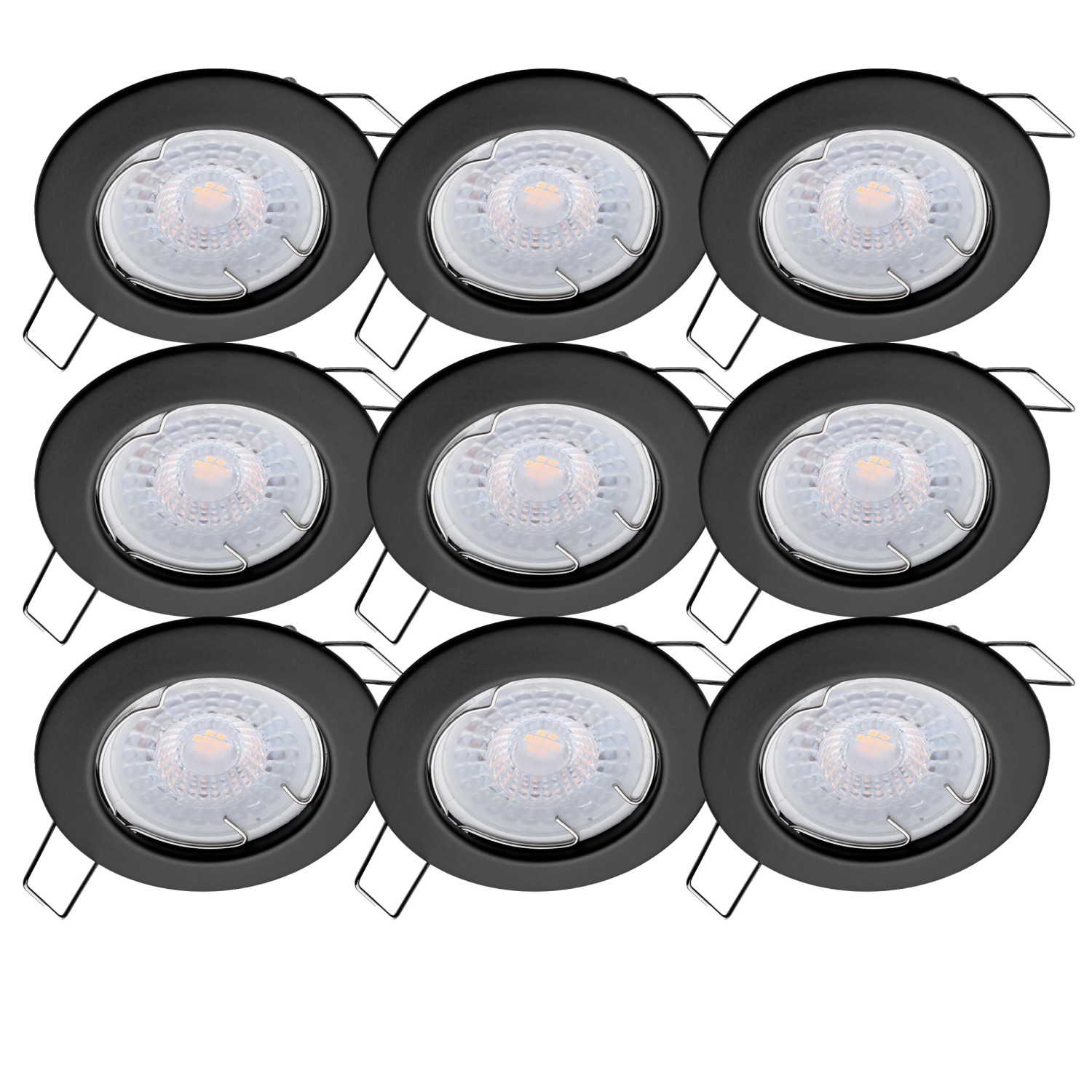 Oktaplex 9er Set Einbaustrahler Sedan 3-Stufen Dimmbar Warmweiß 2700K 380lm günstig online kaufen
