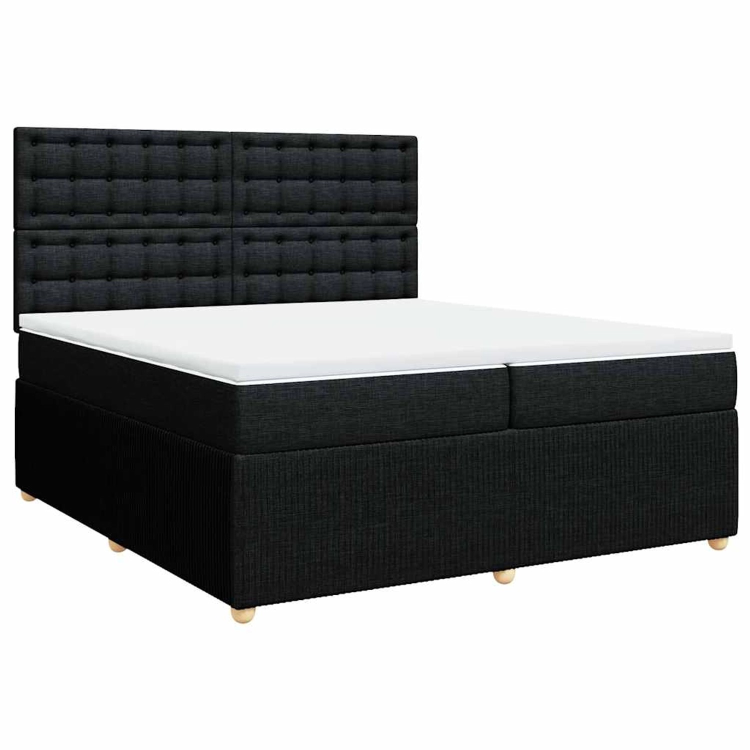 vidaXL Boxspringbett mit Matratze Schwarz 200x200 cm Stoff 3292179 günstig online kaufen