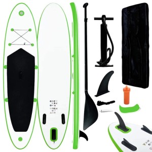vidaXL Aufblasbares Stand Up Paddle Board Set Grün und Weiß 92732