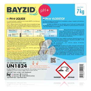 Bayzid pH Plus Flüssig für Pools, 7kg Kanister zur pH-Wert Regulierung.