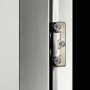 Detailaufnahme: Globel Schwingtür-Kit 1 für Metallgerätehäuser, Silber Metallic.