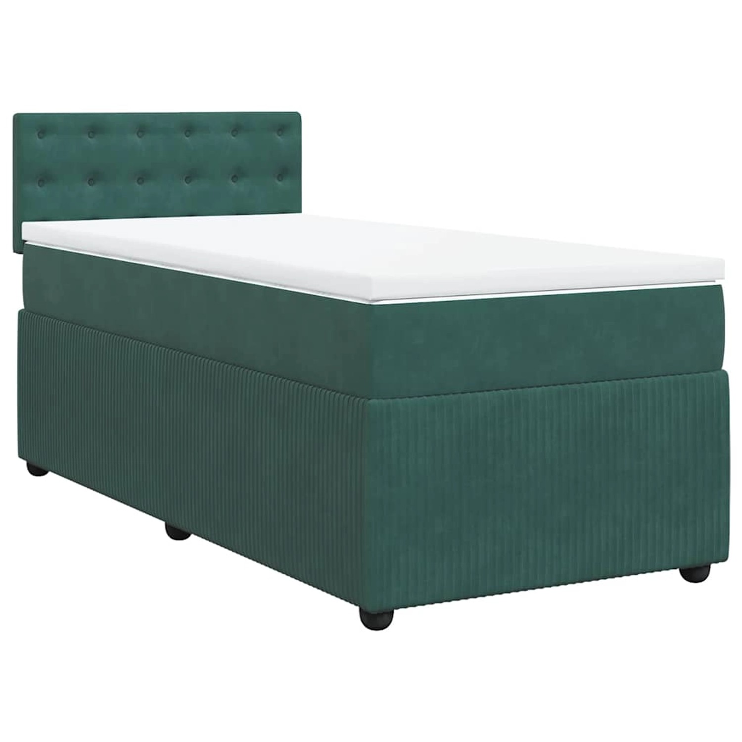 vidaXL Boxspringbett mit Matratze Dunkelgrün 100x200 cm Samt 3287677 günstig online kaufen
