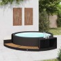 vidaXL Whirlpool-Umrandung Schwarz Poly Rattan & Massivholz Akazie 310092_3
