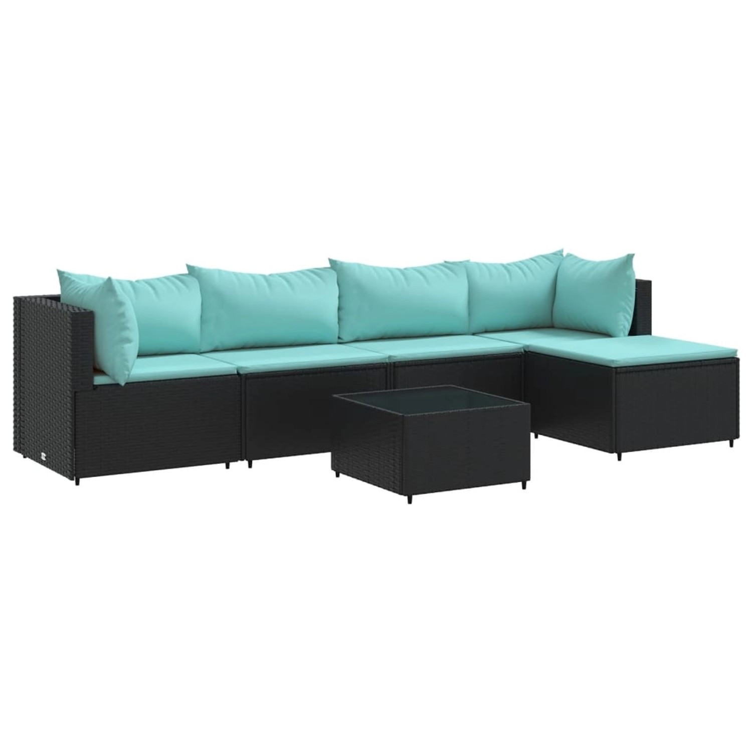 vidaXL 6-Tlg Garten-Lounge-Set mit Kissen Schwarz Poly Rattan 3308068 günstig online kaufen