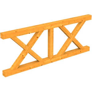 Skan Holz Brüstung Andreaskreuz, 220x84 cm, Fichte Eiche hell, für Terrassenüberdachung.