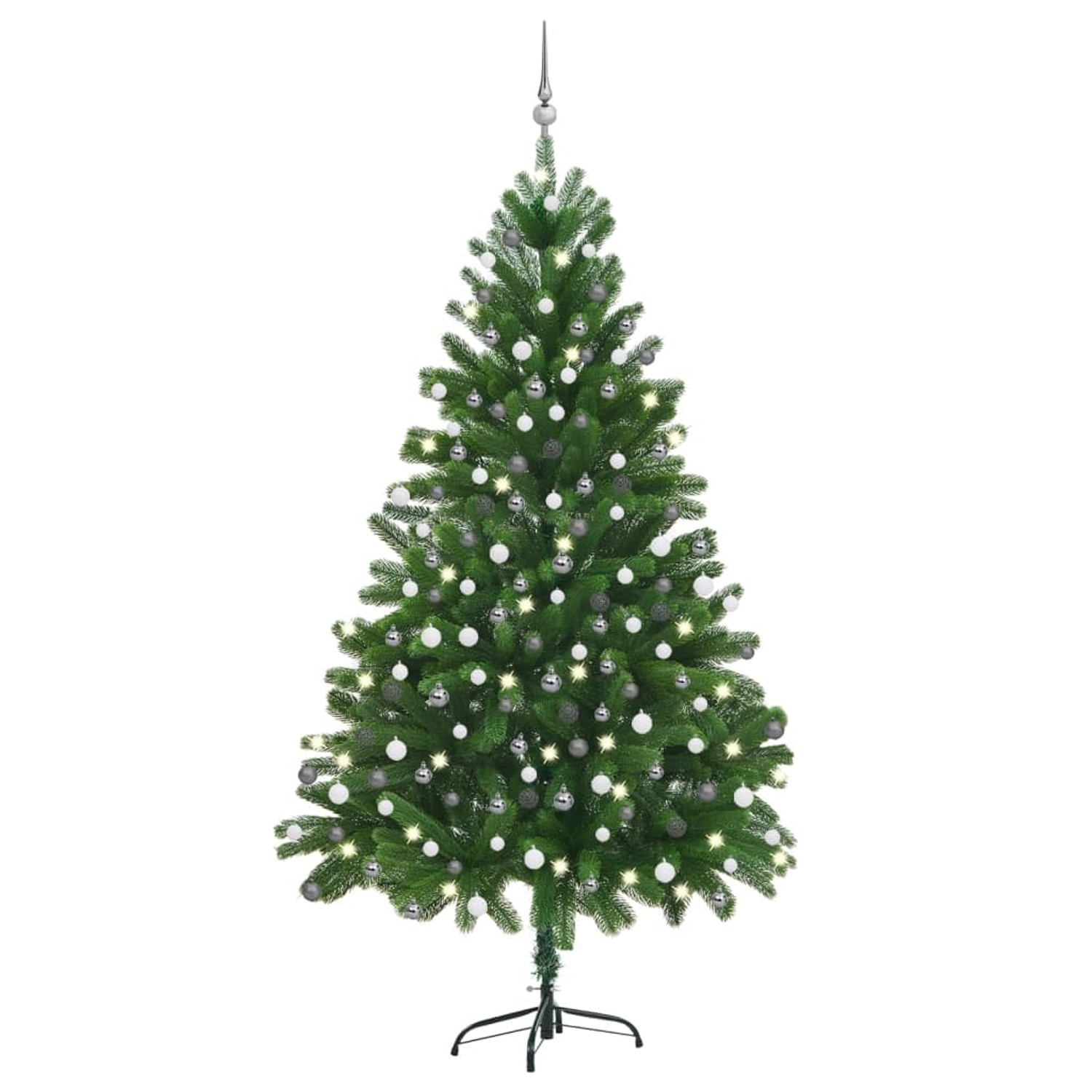 vidaXL Künstlicher Weihnachtsbaum mit LEDs & Kugeln 210 cm Grün Modell 3