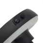 Detailaufnahme: Schwarze Lindby Solarleuchte Brinca mit Bewegungsmelder, Nahaufnahme von Sensor und Power Knopf.