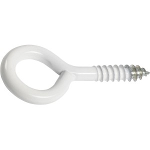 Ringschraube Verzinkt Kunststoff Weiß Ø 4,0 x 30 mm 6 Stück