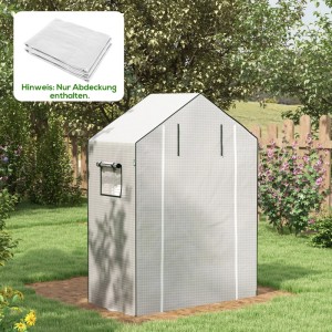 Furnicato Ersatzfolie Gewächshaus Mit Uv-schutz Rolltür 140x73x190 Cm Weiß