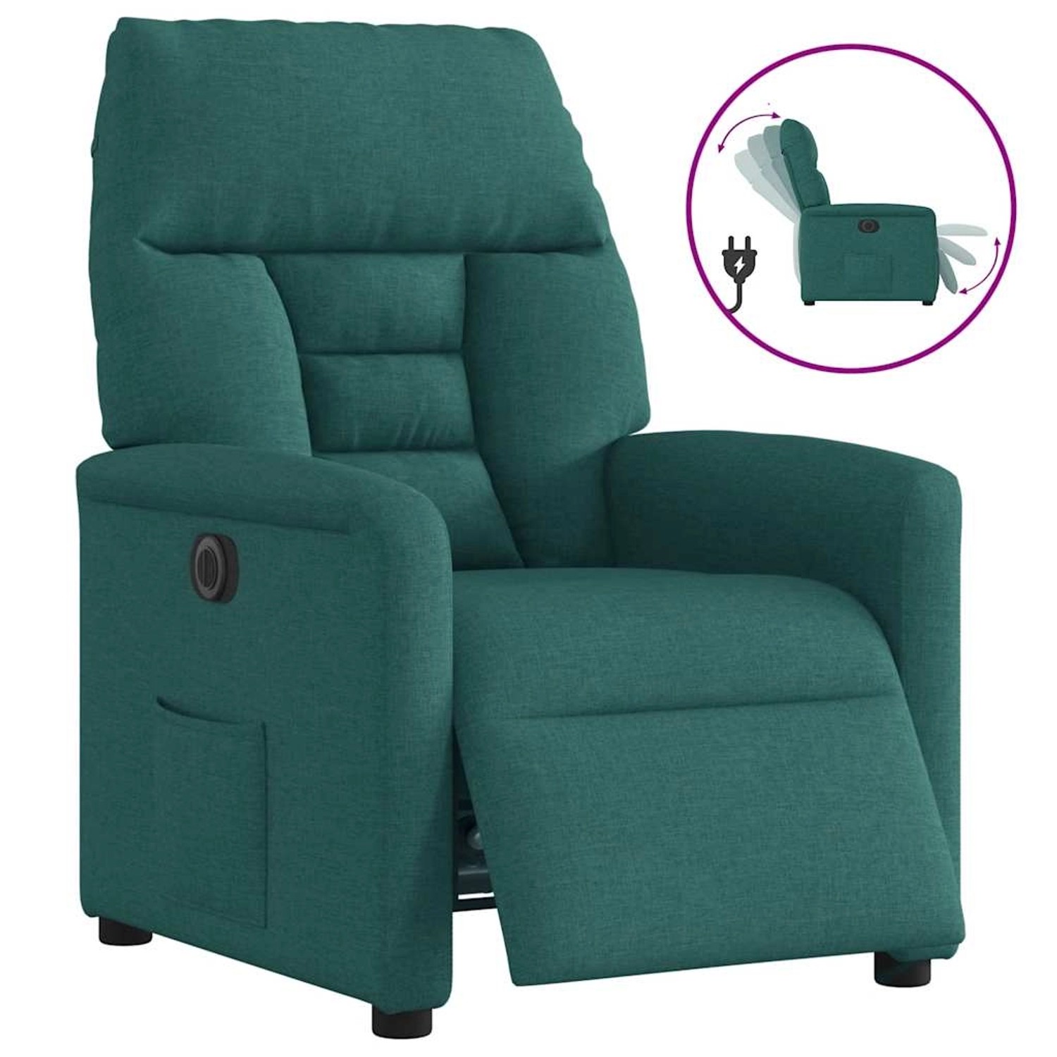 vidaXL Relaxsessel Elektrisch Dunkelgrün Stoff 3303018 günstig online kaufen
