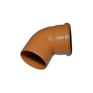 Marley Kanalgrundrohr-Bogen 67 Grad DN 110 aus Kunststoff in Orange.