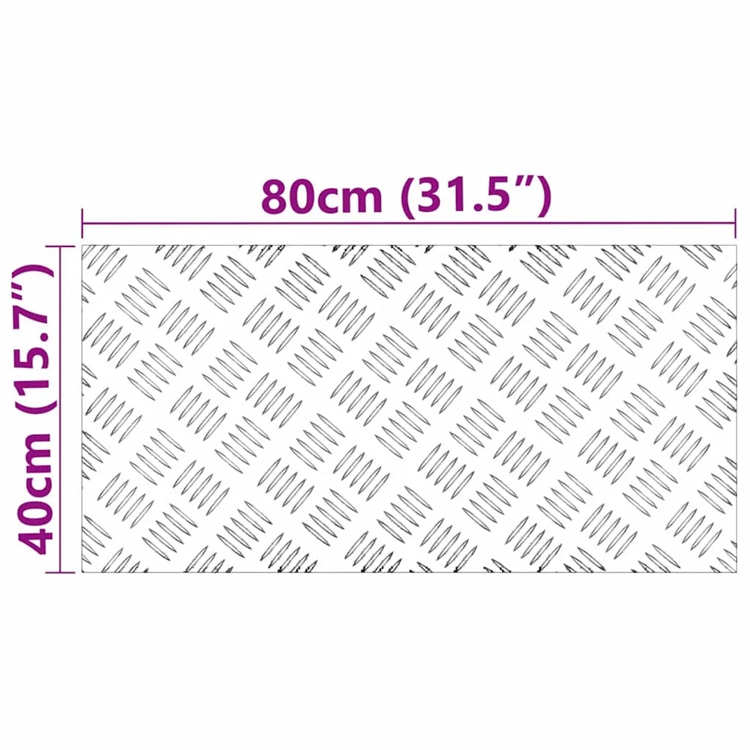 Silberne vidaXL Rautenscheiben (2 Stk.) aus Aluminium, 80x40 cm, für Treppen.