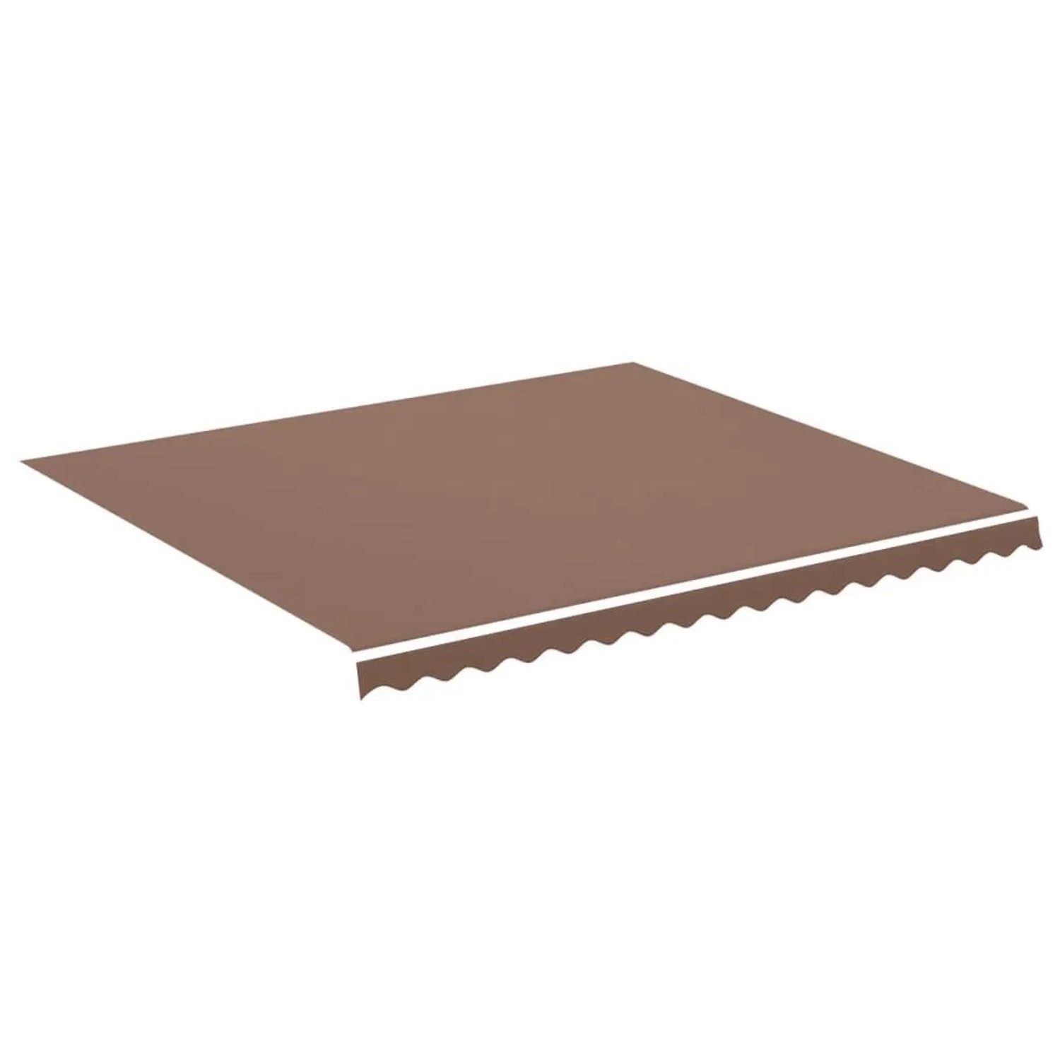 DELUKE Markisenbespannung Markisenstoff Wasserabweisend Reißfest Braun Für 400x350cm Rahmen Markise Mit Volant Markisen Ersatzstoff